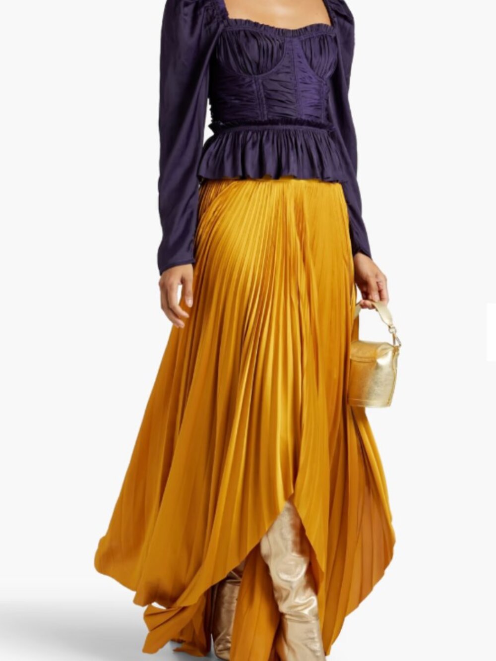 ULLA JOHNSON Mia ruched satin blouse